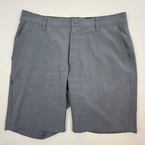 BYLT Kinetic Shorts Mens Size L Gray Heathered Performance Stretch Flat Front